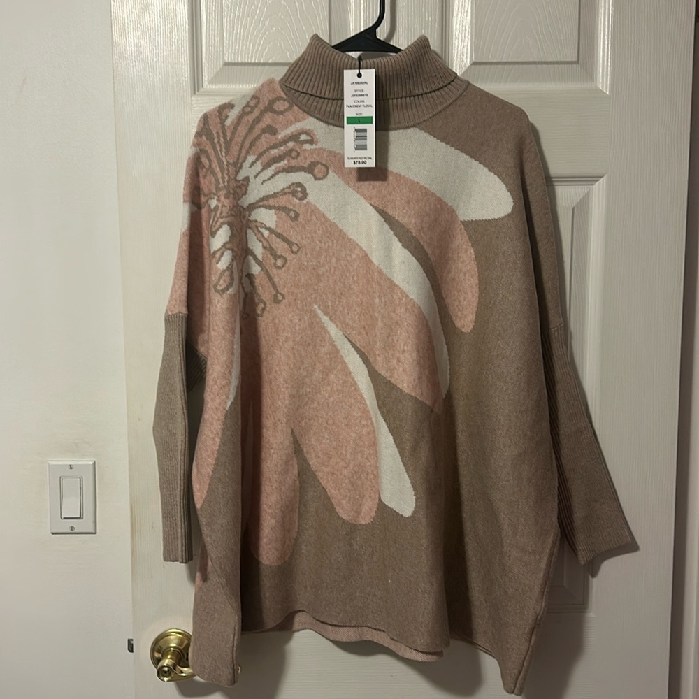Stunning Poncho Turtleneck Sweater (L)